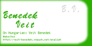 benedek veit business card